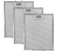 SPARES2GO incornicia filtri metallici per estrattore ricreativo/aspiratore (non universale, Confezione da 3 filtri, argento, 318 x 258 mm)