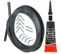 SPARES2GO Kit di Guarnizioni Universali per Porta del Forno in Silicone a 3 e 4 Lati (con Colla Sigillante)