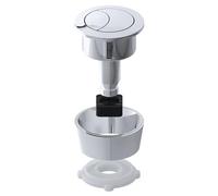SPARES2GO Kit Di Scarico Universale Con Pulsante A Doppio Scarico per Cassetta WC per Fori Del Coperchio da 20 mm, 40 mm, 50 mm e 60 mm (Argento Cromato)