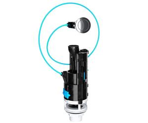 SPARES2GO Kit Valvola Universale Per WC a Doppio Scarico da 1,5" e 2" con Pulsante Per Cassetta WC (cavo da 570 mm)