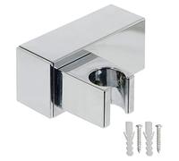 SPARES2GO Morsetto da parete per soffione doccia regolabile con staffa cromata ad angolo quadrato