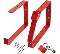 SPARES2GO Scala da parete universale con serratura doppia e tripla staffe e lucchetto (rosso)