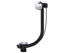 SPARES2GO Tappo di scarico per vasca da bagno con snodo girevole da 40 mm e troppo pieno da 1,5" (argento cromato)