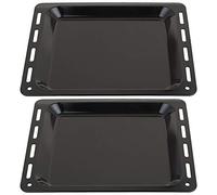 Spares2go, teglia smaltata compatibile con fornello Hotpoint (455 x 360 x 25 mm, confezione da 2)