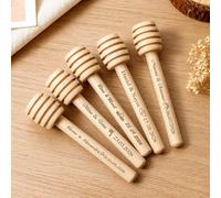 Spargimiele Personalizzati In Legno, 8 Cm Mini Bastoncini Miele Con Incisione Per Bomboniere Matrimonio, Battesimo, Comunione, Segnaposto Personalizzati Per Feste(50PCS)