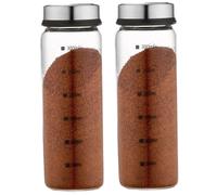 Spargisale e pepe, 2 pezzi Spargisale e pepe grandi con fori di versamento regolabili Agitatore con coperchio con guarnizione in acciaio inossidabile Agitatore per tavolo Bianco nero