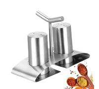 Spargisale e pepe in metallo - Spargere spezie, Sale in acciaio inox con supporto | Bottiglie per spezie, fondo antiscivolo, dispositivo da cucina
