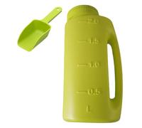 Spargisale manuale, spargitore di sale da neve, spargitore di semi, spargitore di neve da 2 l, con paletta, dispenser per ghiaccio e agitatore, dimensioni regolabili per sale, fertilizzante e cibo