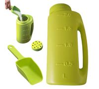 Spargisale per neve da 2 l, con paletta, dispenser per ghiaccio con apertura regolabile, dimensioni per fertilizzanti, cibo per terra, sale da neve, sbrinatore, 28 x 13 cm