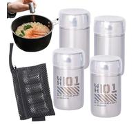 Spargisale portatile - Dispenser di spezie in acciaio inox 2,5 x 4,5 cm | Include sacchetto a rete per campeggio, barbecue, picnic, escursioni, contenitore per il pranzo, cucina, uso esterno, pepe