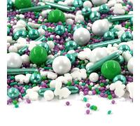 Spargisale primaverile bianco verde lilla, mix da 90 g di zucchero di Pasqua primavera biscotti | Spremel GLÜCK | Sprinkles per decorazione torte di compleanno fiori muffin cupcake Cake Pops