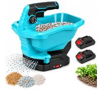 Spargisemi cordless da 3,8 L, larghezza regolabile a 140° | Spargitore Elettrico Portatile, 8 Impostazioni Materiale e 6 Velocità per Concime, Semi d'Erba, Sale e Ghiaia