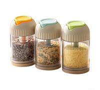 Spargispezie in plastica, 3 pezzi, coperchio girevole, resistente | 0,5 g, dosaggio preciso, coperchio girevole, previene grumi, design trasparente, set da 3 pezzi colorati