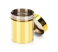 Spargitore per zucchero a velo con coperchio, in acciaio inox resistente alla ruggine, oro a maglia fine, spargitore di cacao, dispenser di zucchero, per colino, cacao, cannella, z