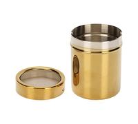 Spargitore per zucchero a velo in acciaio inox, con coperchio per cioccolato, zucchero a velo, sale, farina di cacao, caffè, 7 x 9 cm, oro