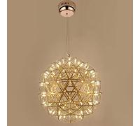 Spark Ball Lampadario, Lampada a Sospensione Moderna a LED con Fuochi d'artificio, Plafoniera Rotonda Regolabile in Acciaio Inossidabile per Sala da Pranzo, Soggiorno, Camera da Letto, Isola