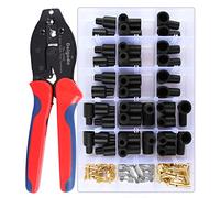 Spark Plug Crimper Kit, Delgada Spark Plug Wire Crimper and 36-Pack Boot Terminals Kit: Stripping and Crimping Tool for 180°, 90°, Straight Ignition Wire Coil Terminals