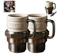 Spark Plug Mug, Ceramic Coffee Cup for Car Lovers, Unique Auto-Inspired Gift, Engine Spark Plug Design, Creative Sparkplug Coffee Mug for Gearheads, Collectors (2)