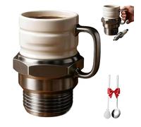 Spark Plug Mug, Engine Spark Plug Design, Automotive Sparks Plugs Coffee Mugs, Automotive Themed Coffee Mug for Car Enthusiasts, Mechanics & Garage Lovers (1PC)