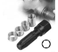 Spark Thread Repair Kit, 5 pezzi per M14 per M16, set di rubinetti e matrici, ripristina i fili di accensione danneggiati, testa esagonale in acciaio al carbonio, per meccanici auto fai da te
