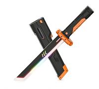 Sparkblade Sword, Blade with Multicolor LED Lights And Sound Effect,Dual-Wield And Double-Bladed Configuration Options,USB C Rechargeable Swords for Costumes, Cosplay Toy (Orange)