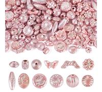 Sparkeads 100 g di perline in acrilico a forma di farfalla, perline distanziali sfuse per collane, orecchini, bracciali, gioielli fai da te, rosa perla