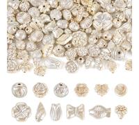 Sparkeads 100 g di perline rotonde in acrilico a forma di conchiglia, perline distanziatrici sfuse per collane, orecchini, bracciali, gioielli fai da te, bianco antico