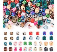 Sparkeads 190 perline cilindriche a colonna in argilla, con stampe, sfuse, 5,5-7 mm, per gioielli bohémien, braccialetti dell'amicizia, collane e orecchini, accessori per gioielli fai da te