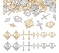 Sparkeads 40 ciondoli a forma di croce con strass, in lega, connettori vergini, con cristalli, religione, crocifisso, ciondoli pendenti per collane, orecchini, bracciali e gioielli fai da te