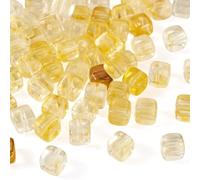 Sparkeads 60 perline cubiche in acrilico, 6 x 6 x 6,5 mm, distanziatori sfusi per collane, orecchini, bracciali, cordini, gioielli fai da te, verga d'oro scuro