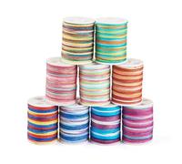 Sparkeads 9 rotoli di cordoncino in poliestere da 1,5 mm, filo intrecciato tinto a segmento, per nodi cinesi per bracciali, collane, pendenti e gioielli fai da te