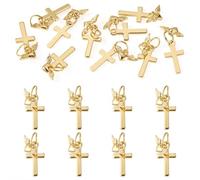 Sparkeads Ciondoli in ottone a forma di crocifisso, a forma di crocifisso, con anellini aperti, per collane, orecchini, gioielli fai da te, Ottone