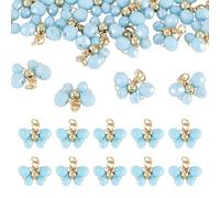 Sparkeads Ciondoli in vetro a forma di farfalla con cristallo a tema animale, con anello di salto, per collane, orecchini, bracciali, gioielli fai da te, Vetro