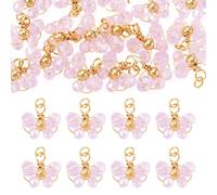 Sparkeads Ciondoli in vetro a forma di farfalla con cristallo a tema animale, con anello di salto, per collane, orecchini, bracciali, gioielli fai da te, Vetro