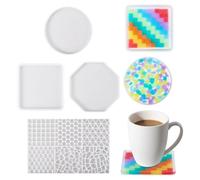 Sparkeads Set di 4 stampi in silicone per sottobicchieri, stampi in silicone per vaschette fai da te, decorazione per casa e ufficio