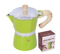 SparkFeng 150ML Stovetop Coffee Pot, Aluminum Alloy Espresso Maker, 3 - Cup Heat - Resistant Handle with Leakproof Design for Gas Stove, Compact Italian Coffee Maker for Home Of (Verde)