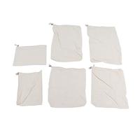 SparkFeng 6 sacchetti riutilizzabili con coulisse, set di sacchetti per frutta, sacchetti della spesa in rete di cotone con chiusura a coulisse, sacchetti filtro ecologici per alimenti per