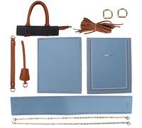 SparkFeng DIY Crochet Craft Kit, Fashionable y Faux Leather Handbag, Pre Cut Pre Made DIY Purse g Set with Wax Rope and, nd Beginners (Blue)