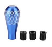 SparkFeng Pomello del Cambio Universale in Alluminio, Pomello della Marcia per Auto e SUV con Trasmissione Manuale, Filettatura M8/M10/M12 x 1.25 con 3 Adattatori, Design Sportivo Sostitutiv (Blu)
