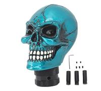 SparkFeng Pomello in resina per cambio marce a forma di teschio, pomello per leva del cambio manuale con design a scheletro, impugnatura leggera e resistente per leva del cambio auto adatta (Verde)