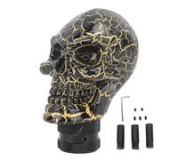 SparkFeng Pomello in resina per cambio marce a forma di teschio, pomello per leva del cambio manuale con design a scheletro, impugnatura leggera e resistente per leva del cambio auto adatta (Nera)