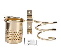 SparkFeng Porta Asciugacapelli da Parete in Alluminio Spaziale, Organizer per Phon e Styler, Supporto con Portabicchieri, Montaggio a Parete per Bagno Moderno