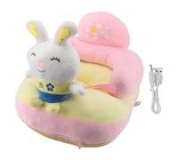 SparkFeng Sedile di supporto per imparare a sedersi in peluche, seggiolone per neonati con design anti caduta e anti rotazione laterale, angolo regolabile ricaricabile per imparare a (Coniglietto)