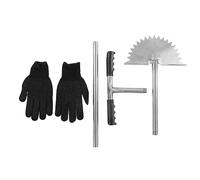 SparkFeng Tagliaerba Manuale con Lama Dente per, Utensile per Tagliaerba a Mezza Luna, Impugnatura a T in Acciaio Inossidabile per Pulire i Bordi Lungo i Marciapiedi Vialetti e Giardini,