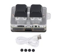 SparkFeng Tastiera personalizzata a 2 tasti, tastiera macro con interruttore blu, mini tastiera retroilluminata RGB programmabile con connettività USB C e BT, design compatto per giochi e