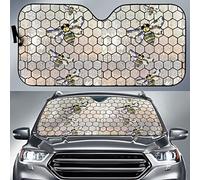 Sparkle Crystal Qu-EEN Bee Stained Glass Pattern Print Copertura Parabrezza Riflettente Parasole per Parabrezza Auto Pieghevole Protezione Solare Car Universale per SUV Furgone S