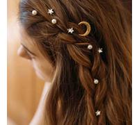 Sparkle Fermagli Per Capelli Matrimonio Cristallo D'oro Pezzi Di Capelli Per Le Spose Cz Spille Per Capelli Da Sposa Stella Damigella D'onore Perla Bobby Pins Luna Barrette Matrimonio Donne