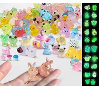 SparkleFab 100 mini animali luminosi in resina che si illuminano al buio, accessori per giardino fatato