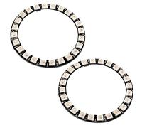 Sparkleiot 24 Bit WS2812 RGB LED Ring 24 X 5050 WS2812B LED con driver integrato indirizzabile individuale programmabile per Arduino Raspberry Pi ESP32 (confezione da 2 pezzi)