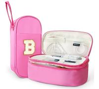 SparkleJoy Astuccio 2 Scomparti Bambina con Lettera Peluche (A-Z),Astuccio Portamatite，Astuccio Scuola， Grande Portapenne per Scuola e Ufficio, Regalo Personale per Ragazze Adolescenti(Rosa,B)